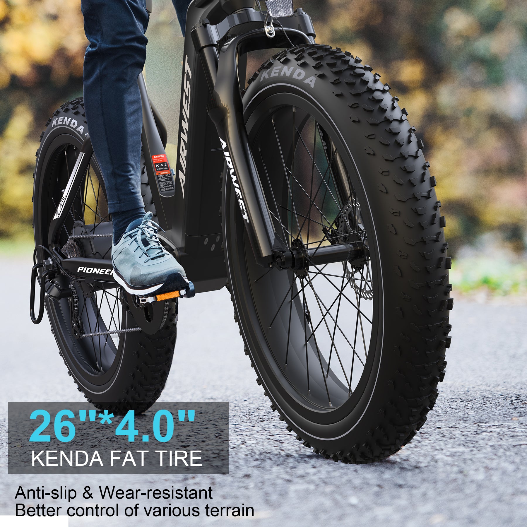 AIRWEST Ebike 26 Inch Fattire Electric Bike  PIONEERS 1.2