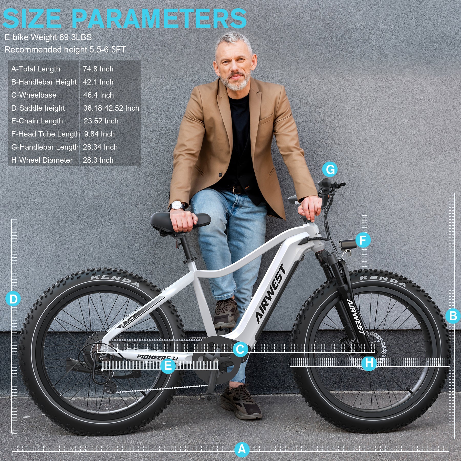 AIRWEST  28MPH Electric Bike  PIONEERS 1.1