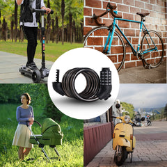 5 Digit Bicycle Combination Lock Steel Portable Lock