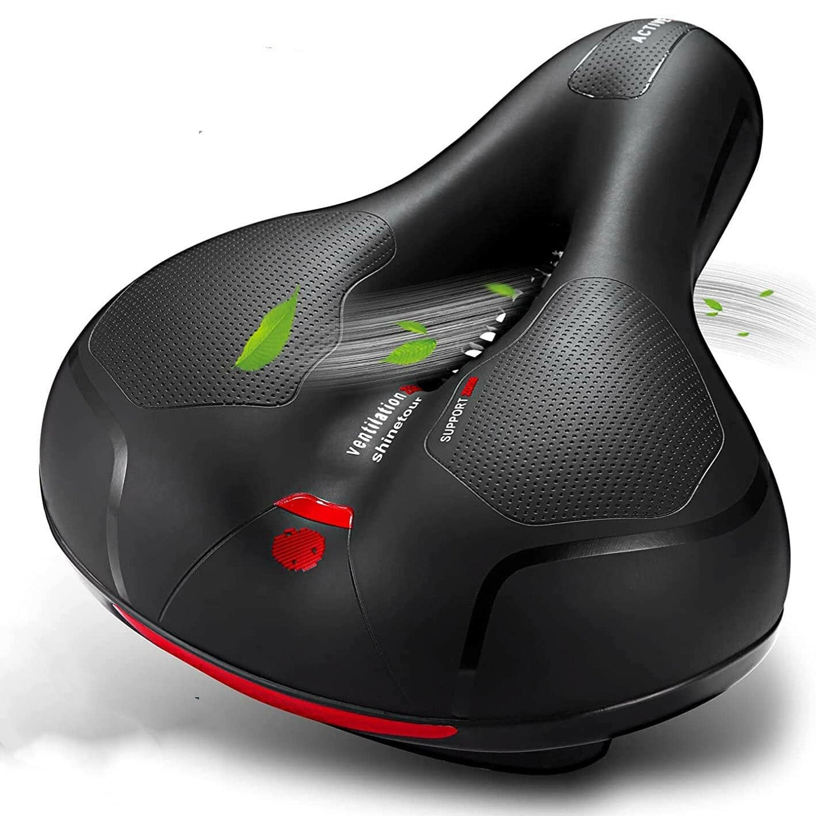 Bicycle Saddle Comfortable Seat Cushion for Men Women with Dual Shock Absorbing Ball Memory Foam Waterproof Wide Bicycle Saddle